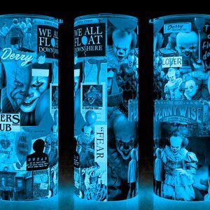 Glow in the Dark Pennywise IT Horror Movie Collage Cup Mug Tumbler